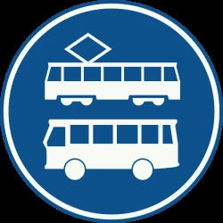 Mandatory lane for buses and trams.