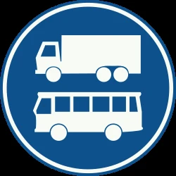 Mandatory lane for trucks and buses.
