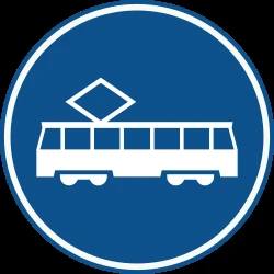 Mandatory lane for trams.