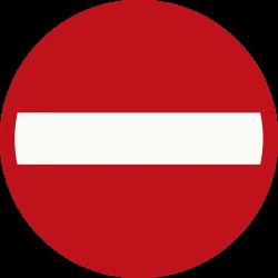 Direction prohibited
(road with one-way traffic).