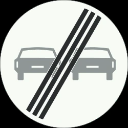 End of the overtaking prohibition.