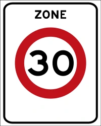 Begin of a zone with speed limit.