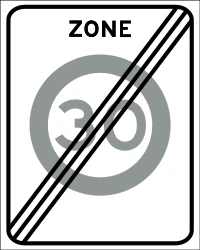 End of the zone with speed limit.