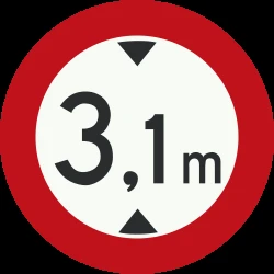 Vehicles higher than indicated prohibited.