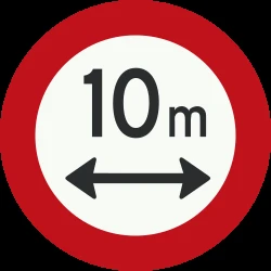 Vehicles longer than indicated prohibited.