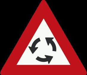 Warning for a roundabout.