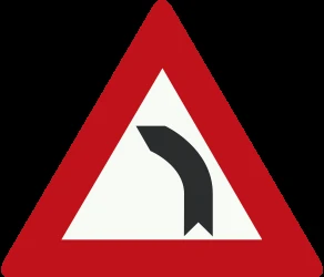 Warning for a curve to the left.