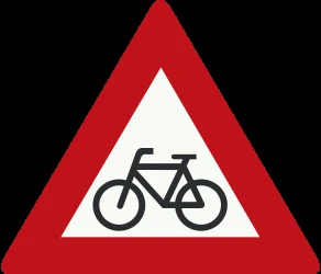 Warning for cyclists.