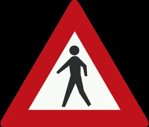 Warning for pedestrians.