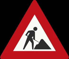 Warning for roadworks.