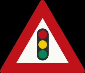 Warning for a traffic light.