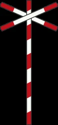 Warning for a railroad crossing with 1 railway.