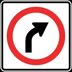 Turning right mandatory.