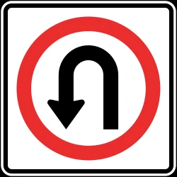 Turning around mandatory (U-turn).