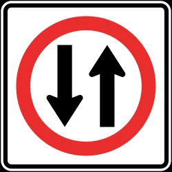 Road with two-way traffic.