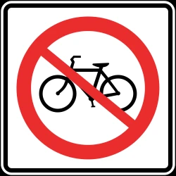 Cyclists prohibited.
