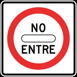 Direction prohibited
(road with one-way traffic).
