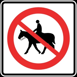 Equestrians prohibited.