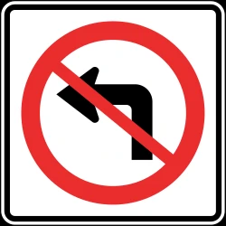 Turning left prohibited.