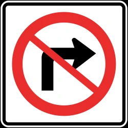 Turning right prohibited.