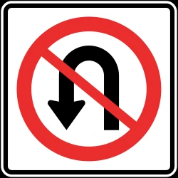 Turning around prohibited (U-turn).