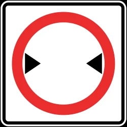 Vehicles wider than indicated prohibited.