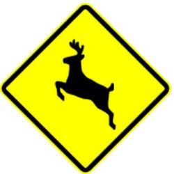 Warning for crossing deer.