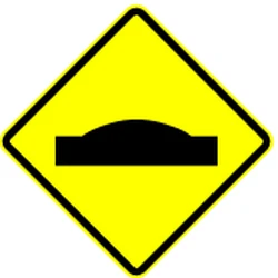 Warning for a speed bump.
