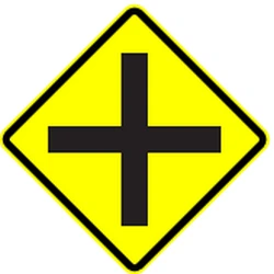 Warning for an uncontrolled crossroad.