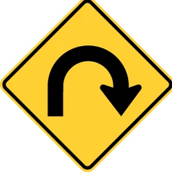 Warning for a U-turn.