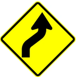 Warning for a double curve, first right then left.