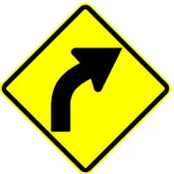 Warning for a curve to the right.