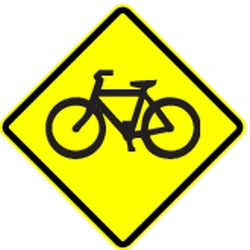 Warning for cyclists.