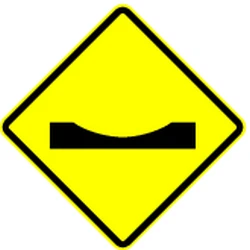 Warning for a dip in the road.