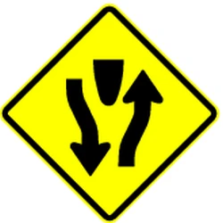 Warning for a divided road.