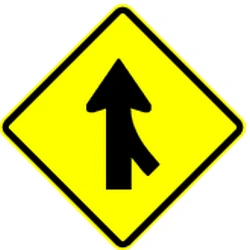 Warning for two roads that merge.