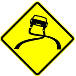 Warning for a slippery road surface.