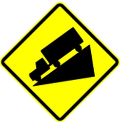 Warning for a steep descent.