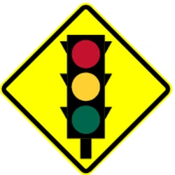 Warning for a traffic light.