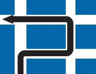 Route to be followed in order to turn left.