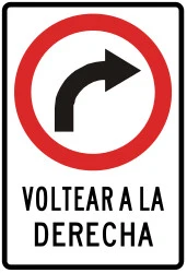 Turning right mandatory.