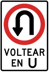 Turning around mandatory (U-turn).