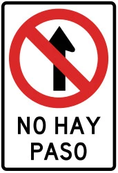 Driving straight ahead prohibited.