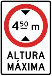 Vehicles higher than indicated prohibited.