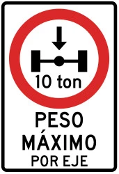 Vehicles with an axle weight heavier than indicated prohibited.