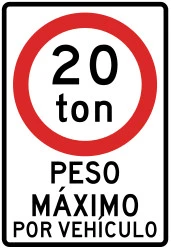 Vehicles heavier than indicated prohibited.