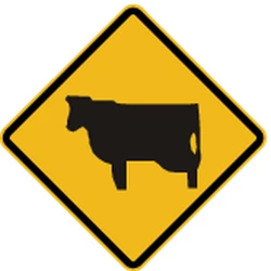 Warning for cattle on the road.