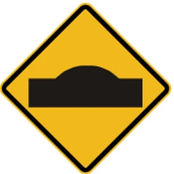 Warning for a speed bump.