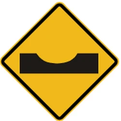 Warning for a dip in the road.