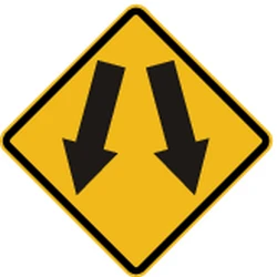 Warning for an obstacle, pass left or right.